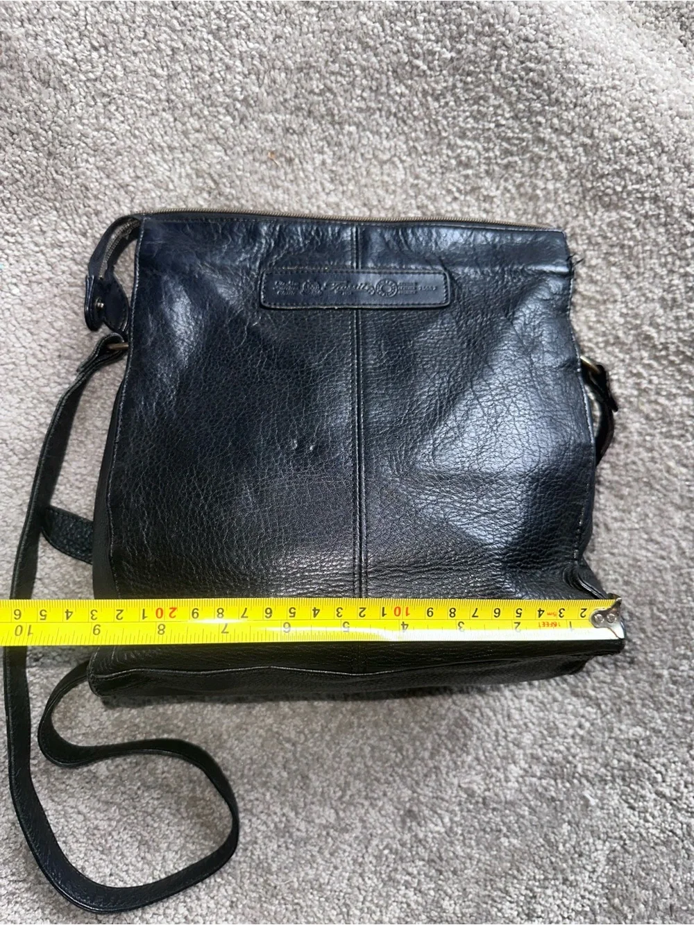 Fossil Black Leather Messenger Crossbody